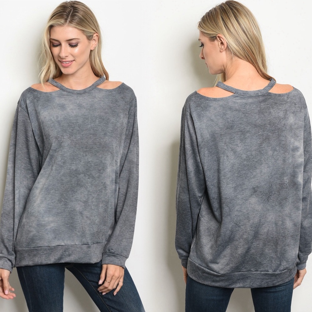 Mineral wash cut out sweater